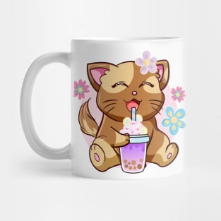 Boba Cat Tea Neko Girl Teen Bubble Kawaii Anime Japanese Mug